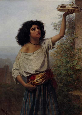 Young Woman with Tambourine