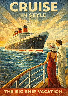 Cruise in Style Vintage Poster