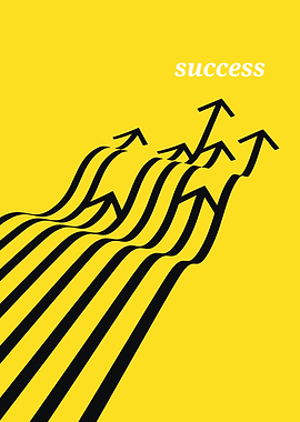 Success Arrows on Yellow Background