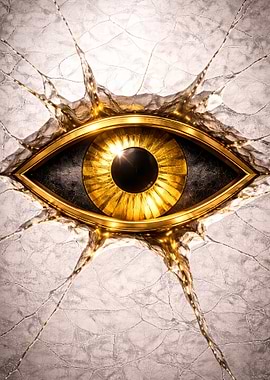 Golden Eye in Cracked Marble