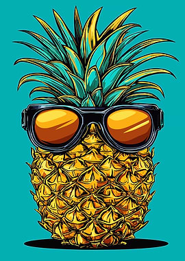 Pineapple Wearing Sunglasses