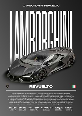 Lamborghini Revuelto Car Poster