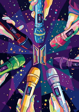 BTS Members with Microphones