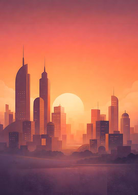 Cityscape at Sunset