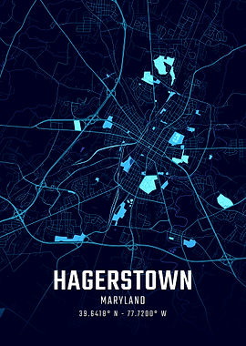Hagerstown Maryland Midnight City Map