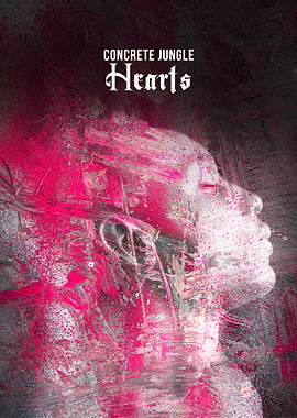 Concrete Jungle Hearts Abstract Portrait