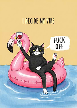 Grumpy Cat on Flamingo Float