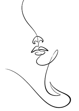 Minimalist Line Art of a Woman's Face