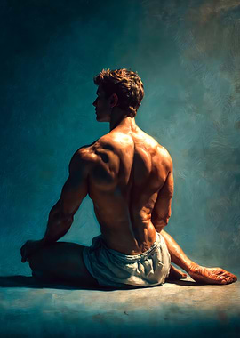 Muscular Male Figure Oil Painting