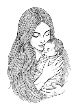 Mother Holding Newborn Baby