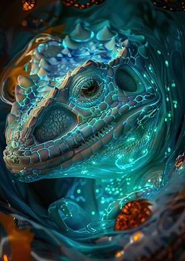 Bioluminescent Dragon Head