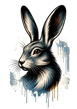 Stylized Rabbit Portrait