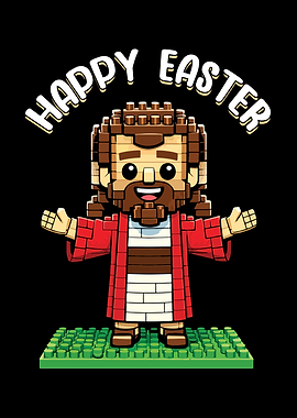 Happy Easter Jesus Brick Art