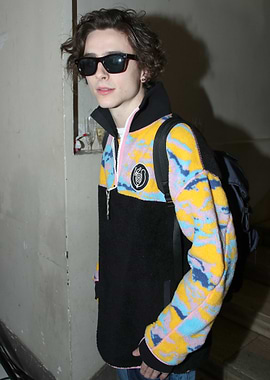 Timothée Chalamet in colorful jacket