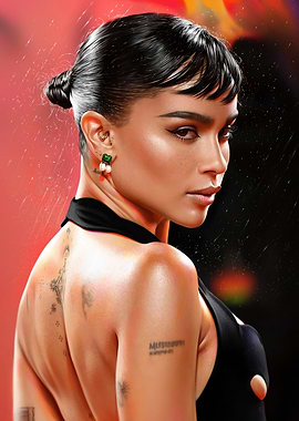 Zoë Kravitz Portrait with Tattoos