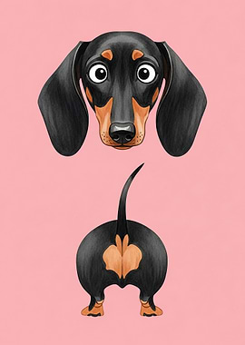 Cute Dachshund Dog Illustration