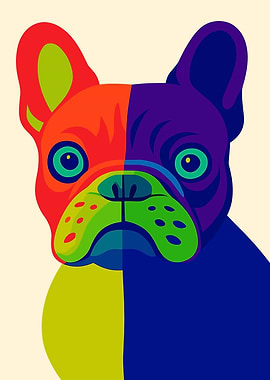 Colorful French Bulldog Portrait