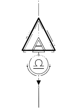 Geometric Libra Symbol Tattoo Design