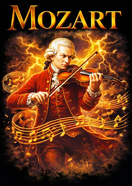 Mozart Playing Violin