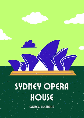 Sydney Opera House Vintage Poster