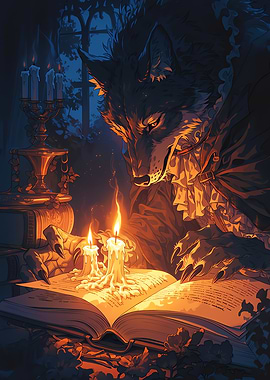Werewolf Reading by Candlelight