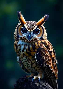 Close-up of a Great Horned Owl