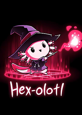 Cute Axolotl Wizard Casting Spell