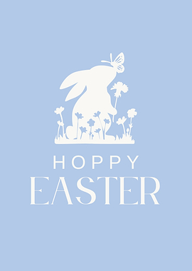 Hoppy Easter Bunny Silhouette