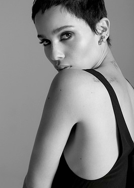 Zoë Kravitz Black and White Portrait