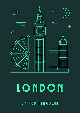 London Skyline Minimalist Poster