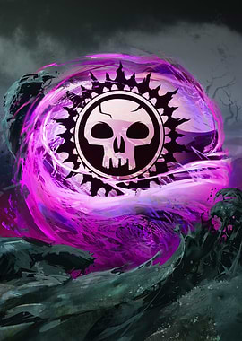 Black Mana Symbol Landscape