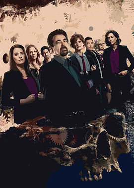 Criminal Minds Cast with Skull and Gears