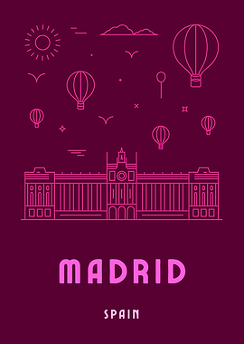 Madrid Spain Skyline Poster
