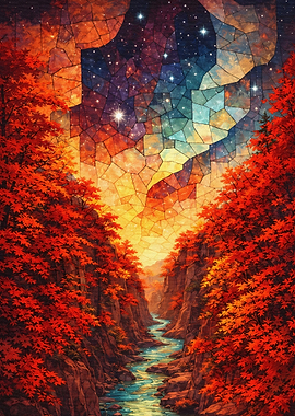 Stained Glass Canyon Sky