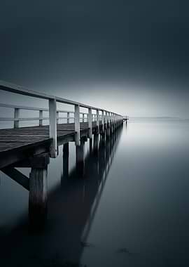 Silent Pier – Minimal Seascape Wall Art