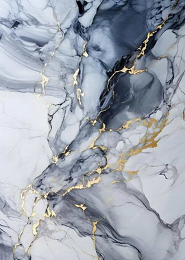 Abstract Marble with Gold Veins