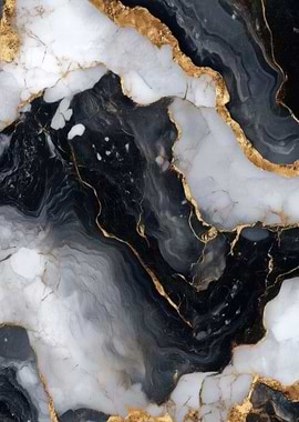 Abstract Marble with Gold Veins