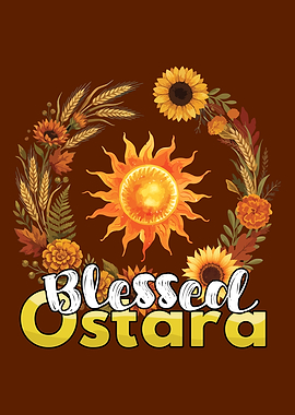 Blessed Ostara Floral Sun Design