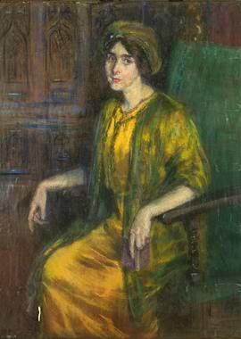 Portrait of a Woman in Yellow and Green