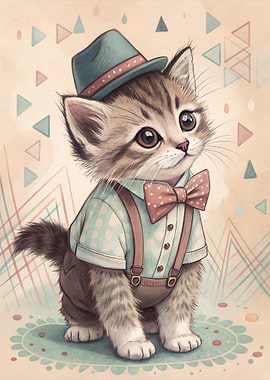 Cute Kitten Dressed Up