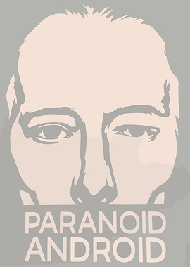 Paranoid Android Face with Text