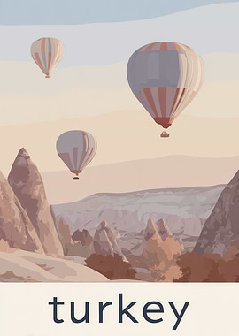 Hot Air Balloons Over Cappadocia