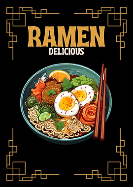 Delicious Ramen Bowl Illustration
