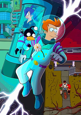 Futurama Characters in Space Suits