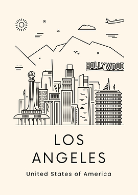 Los Angeles Skyline Minimalist Poster