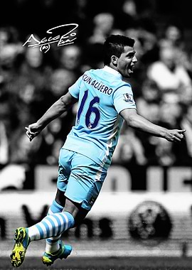 Aguero celebrating a goal