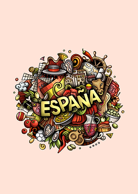 Doodle Art of Spanish Culture