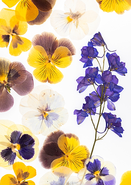 Pressed Flowers and Delphiniums
