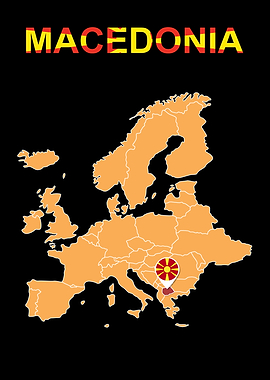 Map of Macedonia in Europe