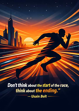 Usain Bolt Running Silhouette